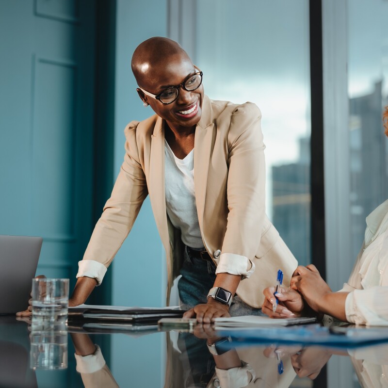 administrative leaders in a business meeting